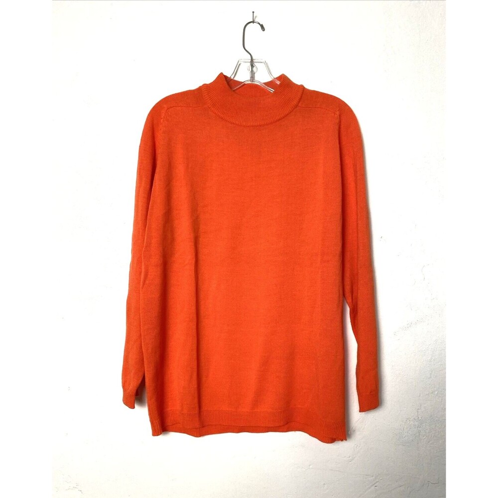 Outlander Wool Blend Sweater Women’s Size S Mock Neck Orage Oversized Outdoor